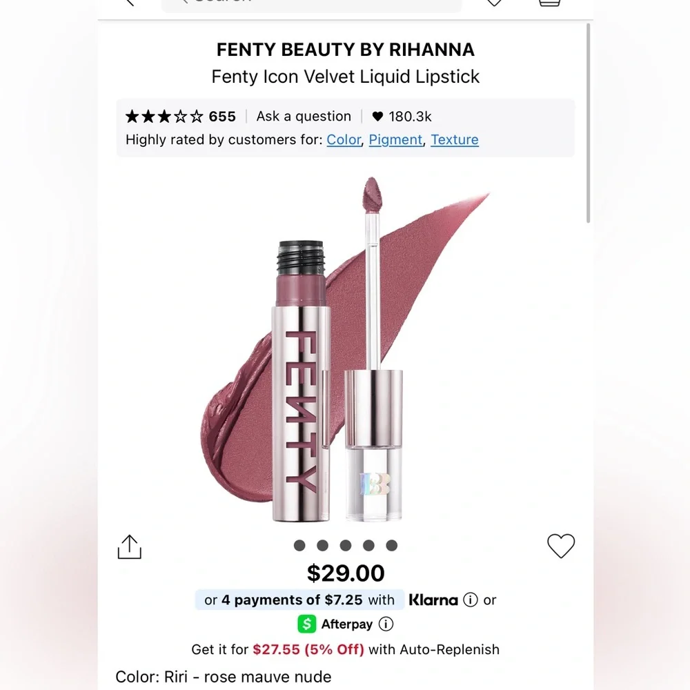 Fenty Beauty Fenty Icon Velvet Lipstick in Shade Riri